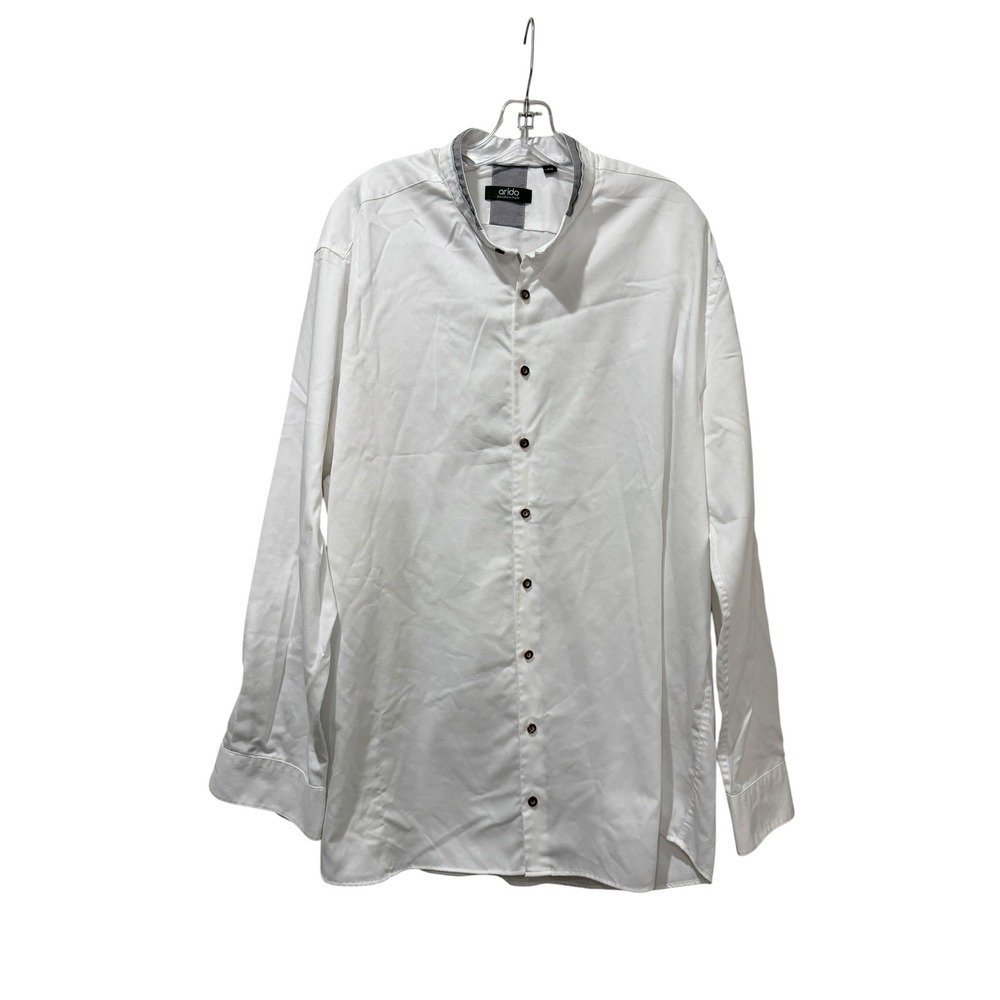 Arido Ein Leben in Tracht Mens White Cotton Band Collar Button Down Shirt 46